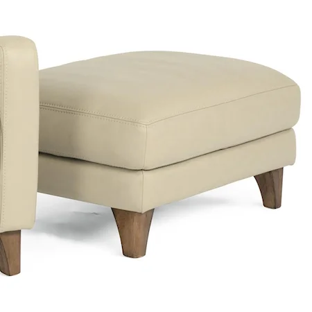 Contemporary Ottoman with Tapered Wood Legs